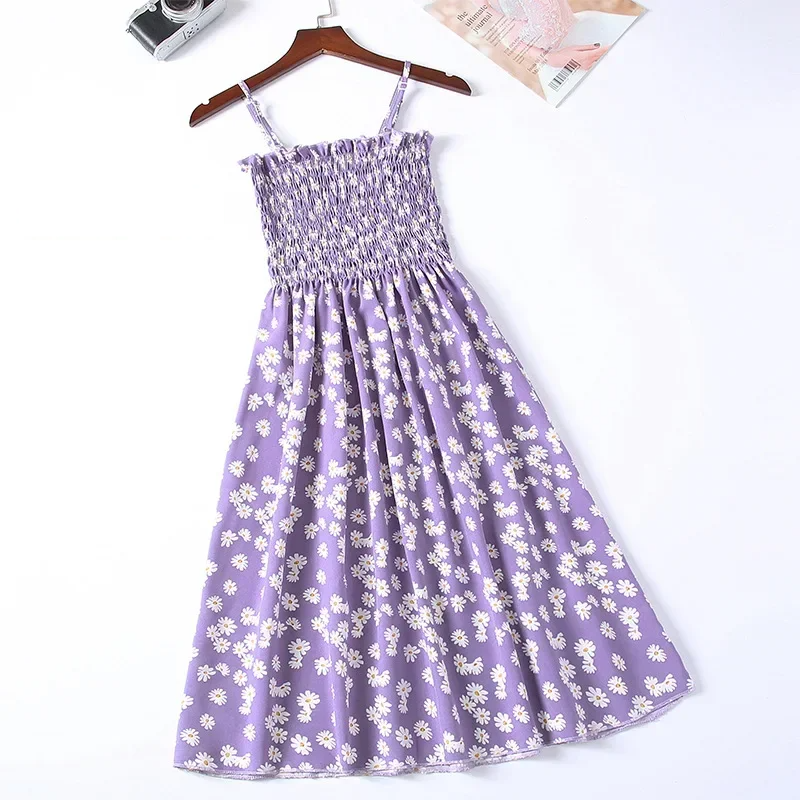 🌸 Breeze & Bloom – Summer Chiffon Spaghetti Strap Mini Dress