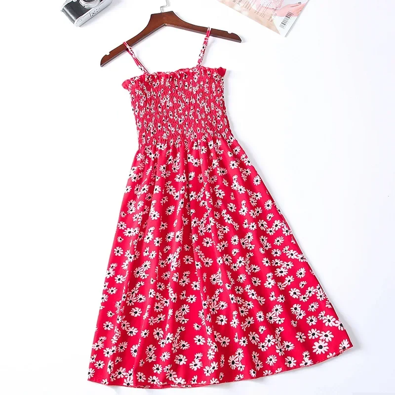 🌸 Breeze & Bloom – Summer Chiffon Spaghetti Strap Mini Dress
