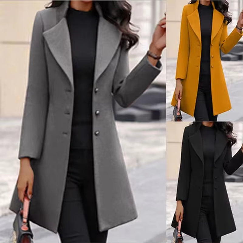 Winter Button Woolen Coat