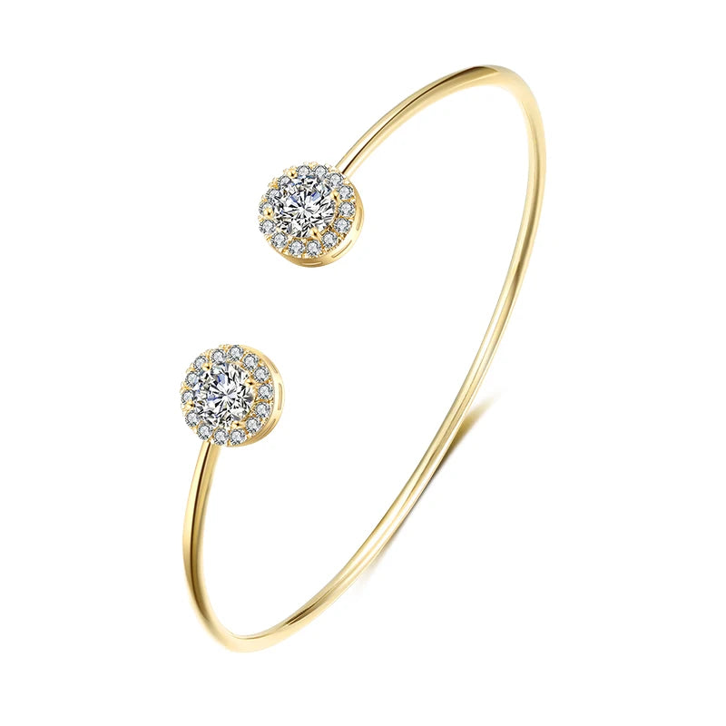 Luxury Geometry Gold Color Cuff Bangles