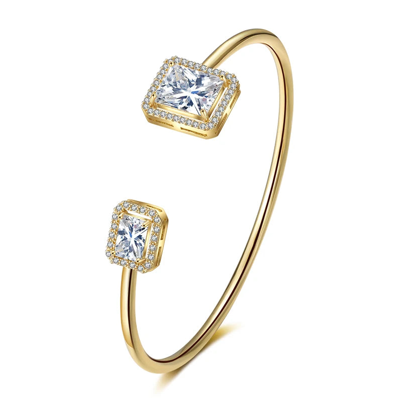 Luxury Geometry Gold Color Cuff Bangles