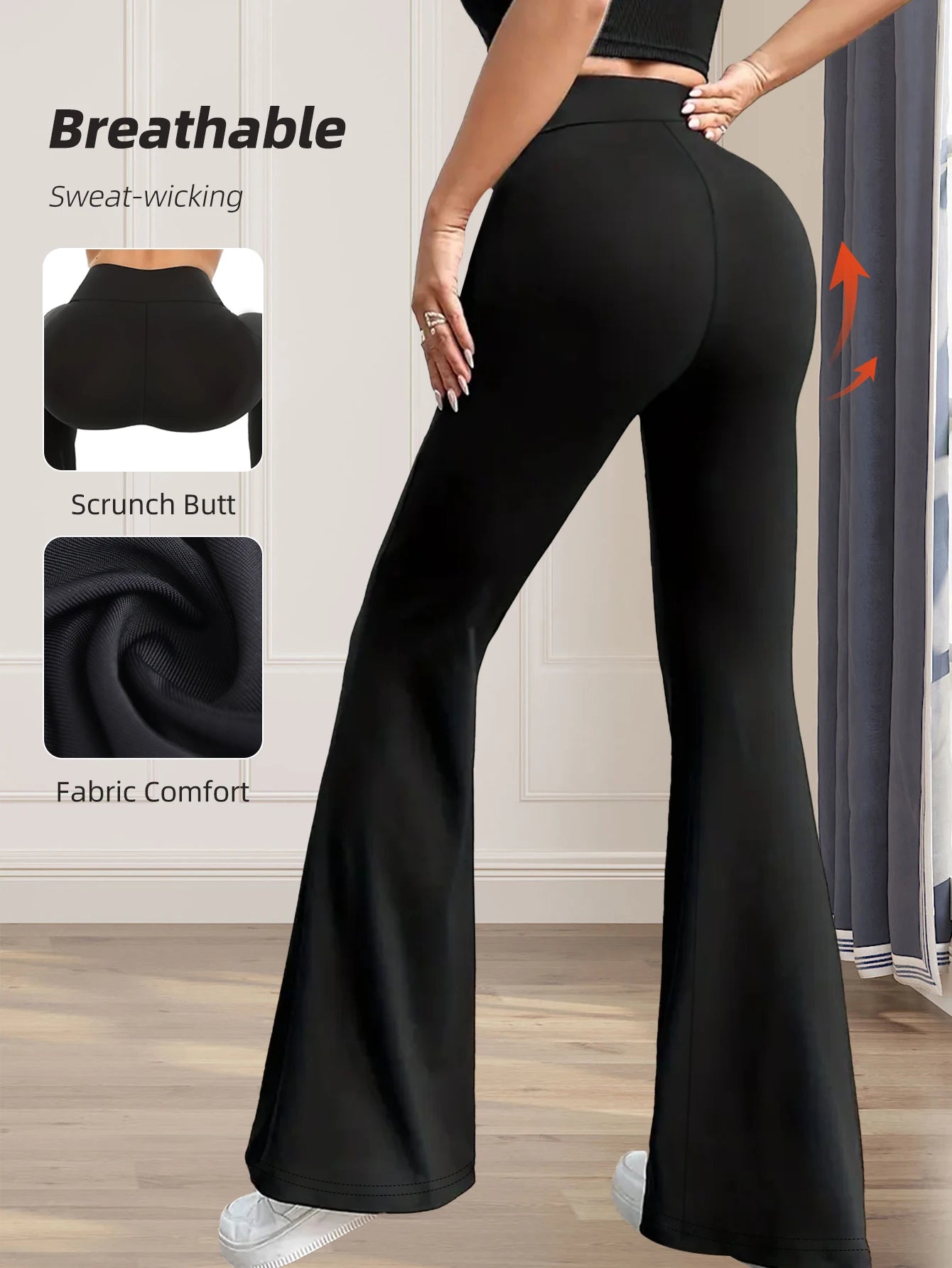 ✨ Sculpt & Sway – High-Waisted Slim Fit Flared Pants