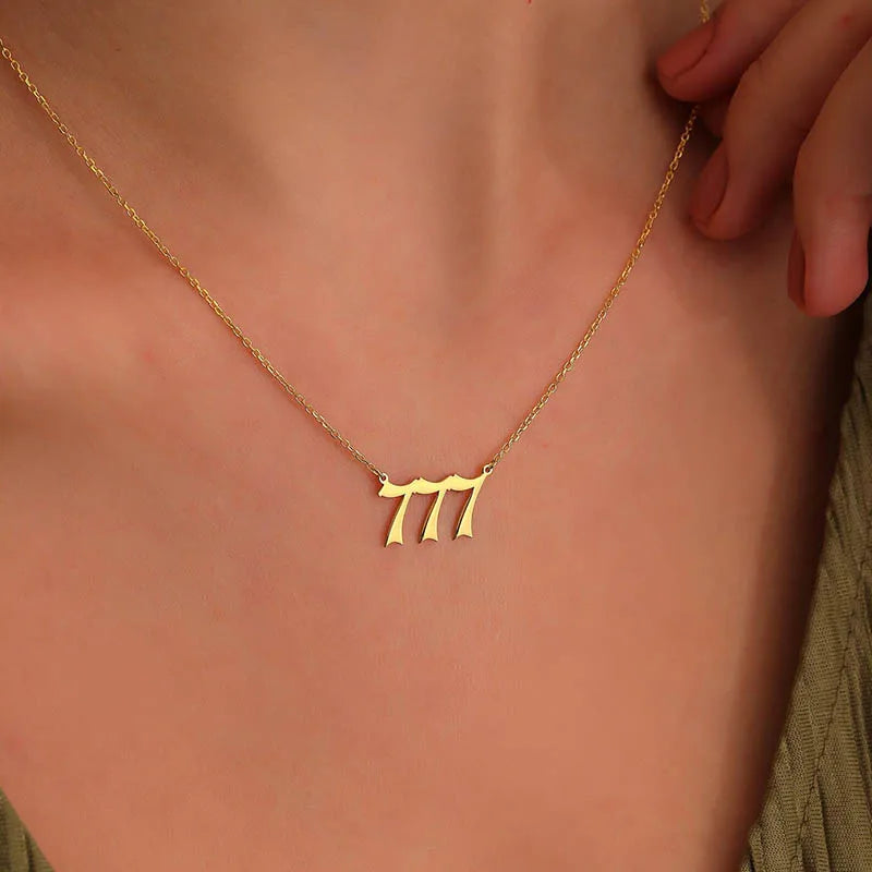🔮 Divine Vibes – Angel Number Stainless Steel Necklace